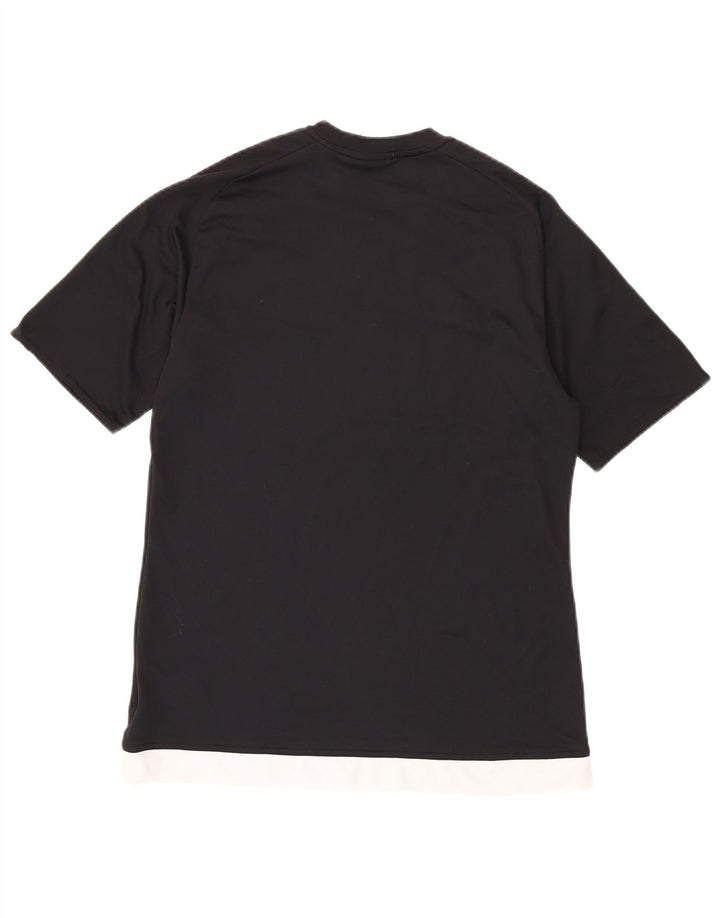 T-shirt ADIDAS da uomo Climalite Top medio nero in poliestere color block