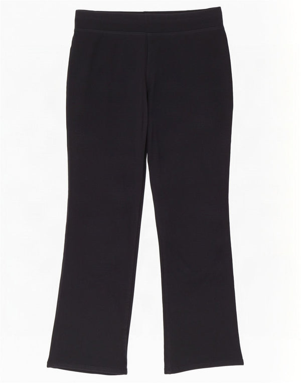 Marks & Spencer Womens Tracksuit Trousers UK 16 Large Black Cotton