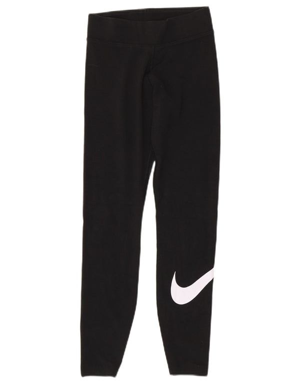 Leggings grafici da donna Nike UK 4 XS cotone nero