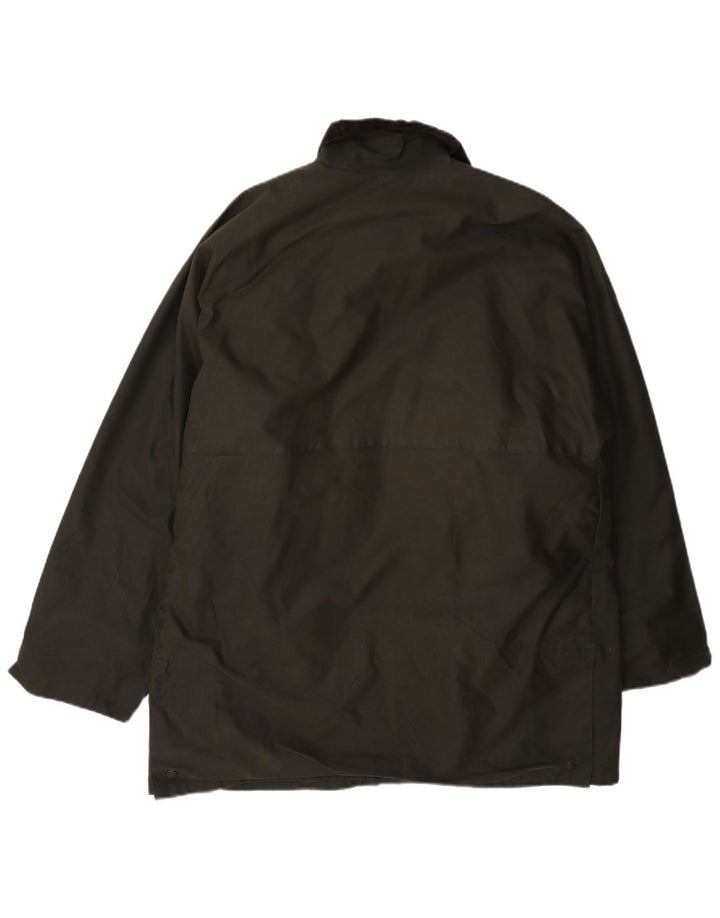 Giacca vintage da uomo in cotone cerato UK 40 grande verde