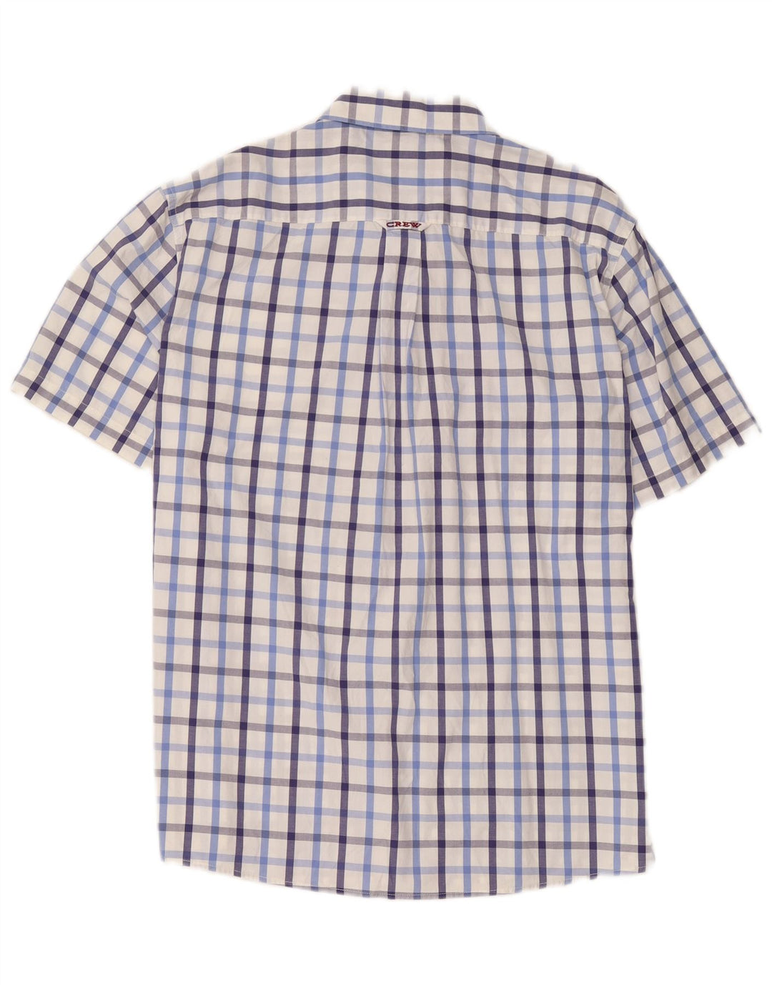 Crew Camicia da uomo a maniche corte vestibilità classica XL in cotone a quadri bianchi