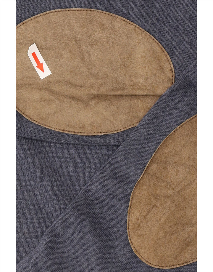 Maglione maglione girocollo da uomo Massimo Dutti piccolo cotone blu