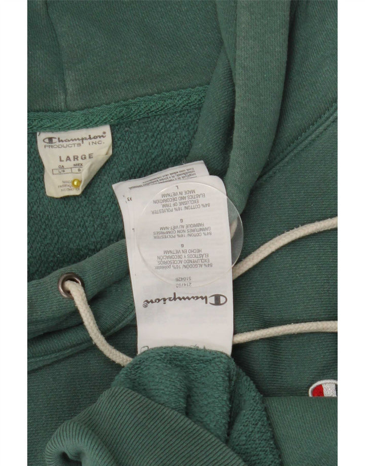 Felpa con cappuccio da uomo Champion Large in cotone verde