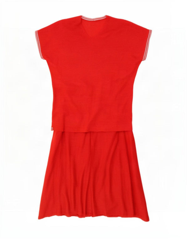 Set gonna vintage da donna in 2 pezzi UK 12 medio W26 rosso