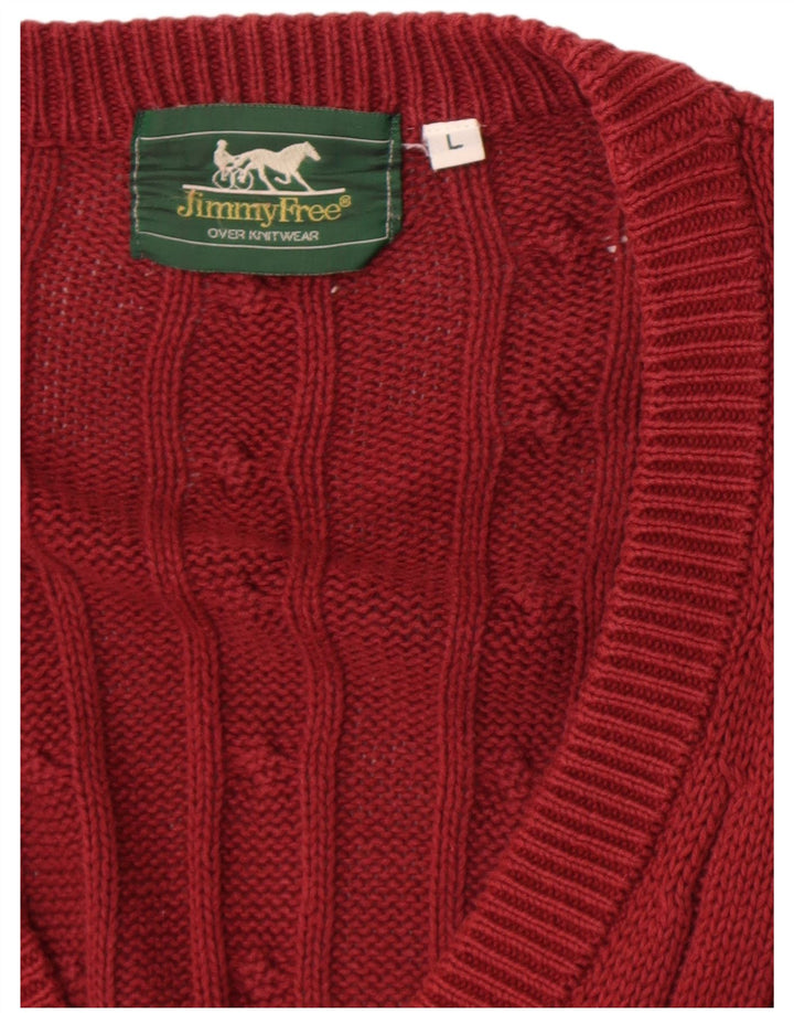 Maglione cardigan da uomo VINTAGE grande bordeaux