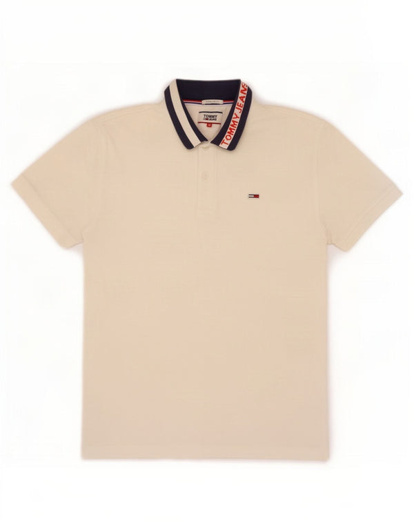 Polo da rugby da uomo con vestibilità regolare grafica Tommy Hilfiger bianca media