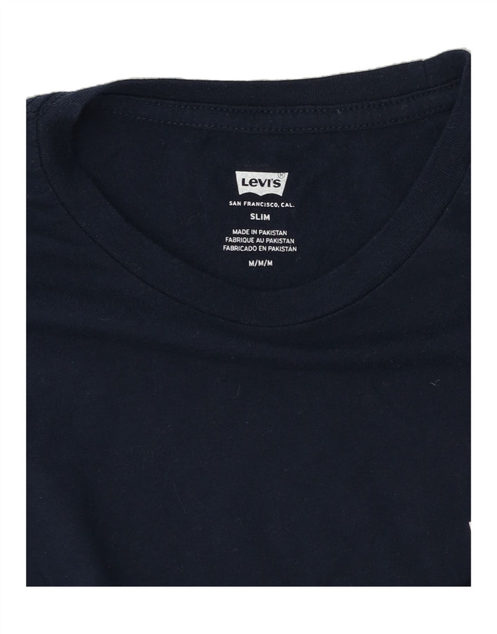 LEVI'S Mens Slim T-Shirt Top Medium Navy Blue Vintage Levi's and Second-Hand Levi's from Messina Hembry 