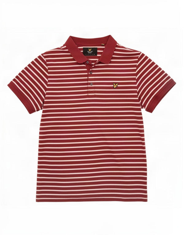 Polo da uomo Lyle & Scott 2XL cotone a righe marrone