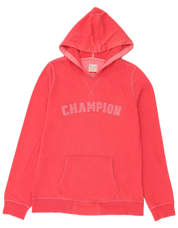 Maglione con cappuccio grafico da donna Champion UK 14 grande cotone rosa