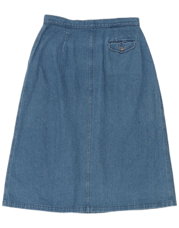 Gonna a portafoglio in denim da donna L.L.Bean W32 grande cotone blu