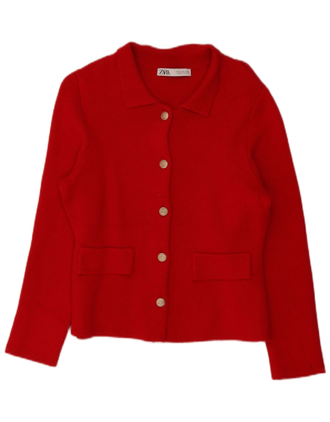 Maglione cardigan da donna Zara UK 14 viscosa rossa media