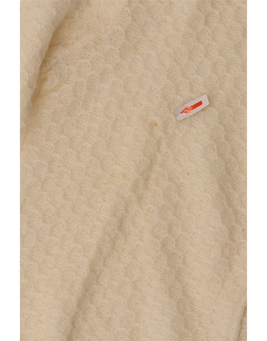 Maglione cardigan da donna vintage UK 10 piccolo bianco sporco