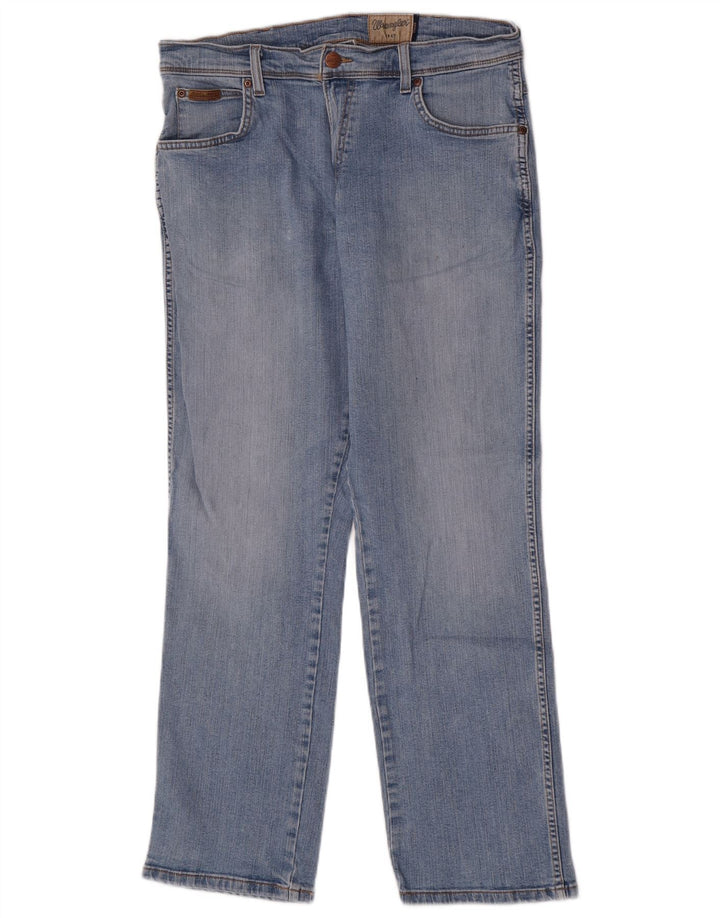 Jeans dritti elasticizzati Texas Wrangler da uomo W34 L30 cotone blu