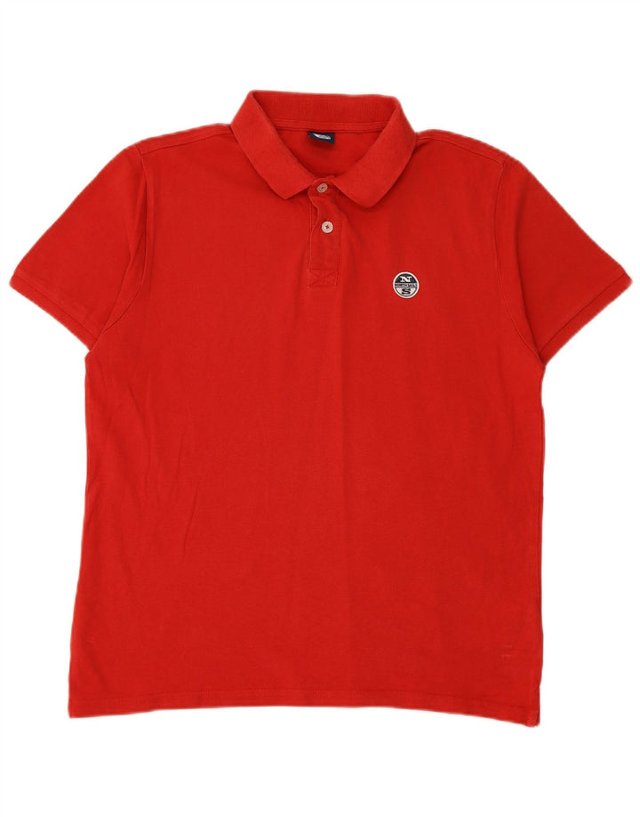 NORTH SAILS Mens Polo Shirt Medium Red Cotton