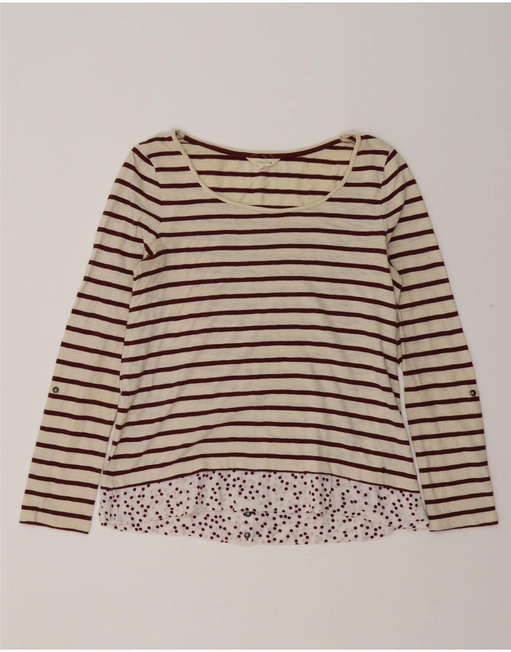 Top da donna a maniche lunghe White Stuff UK 10 Small Off White Striped