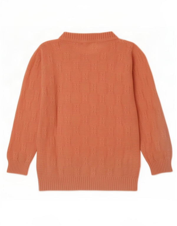 Maglione maglione vintage da donna con scollo a barca UK 14 Rosa medio