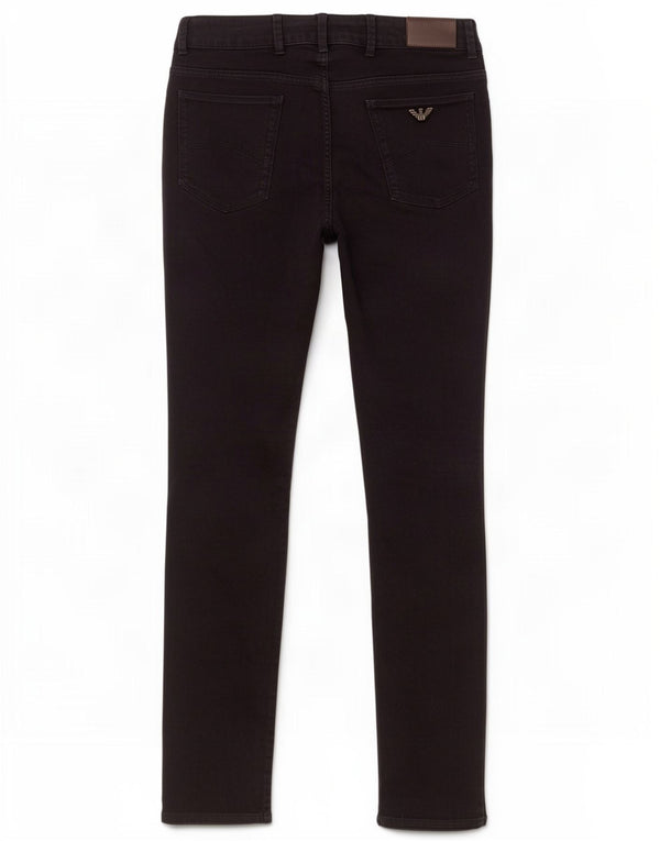 Pantaloni casual slim da ragazzo Emporio Armani 13-14 anni W30 L30 cotone nero