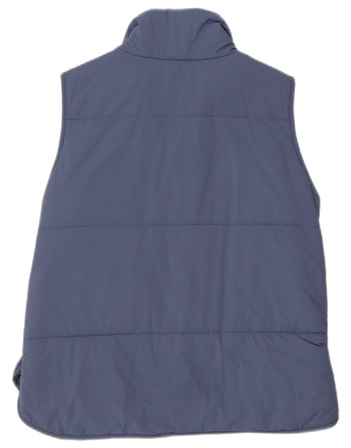 Gilet imbottito da uomo Petite Lands End UK 38 nylon medio blu navy