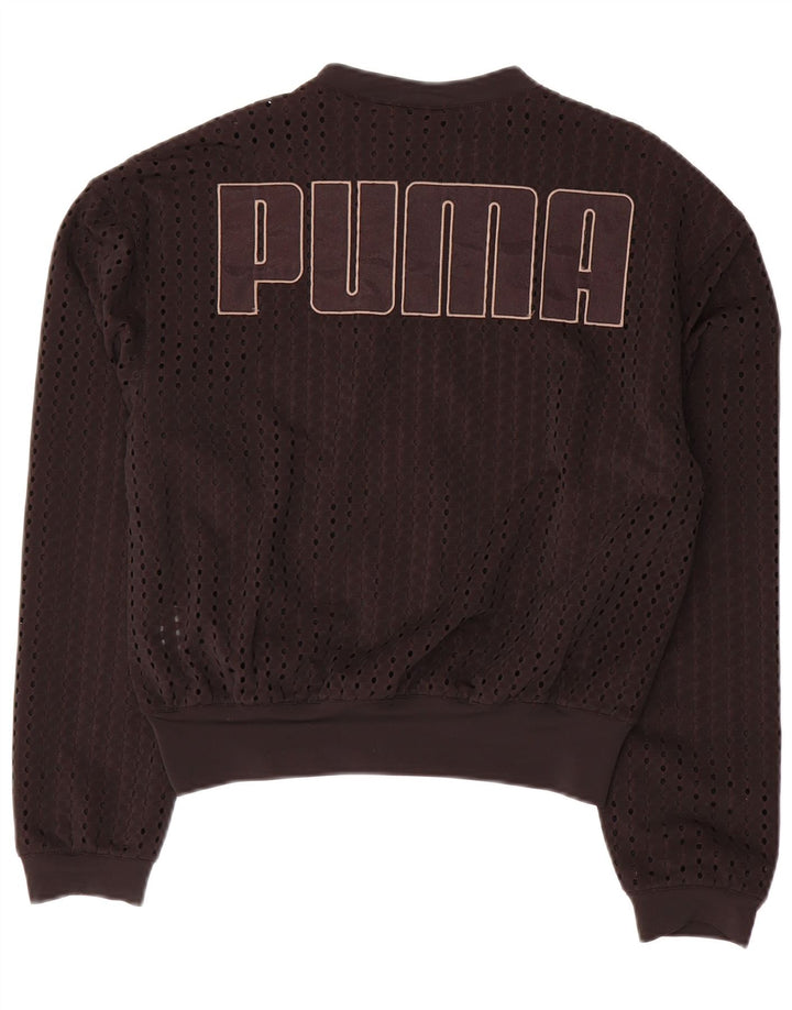 Giacca da ginnastica corta oversize con grafica PUMA da donna UK 10 piccola nera