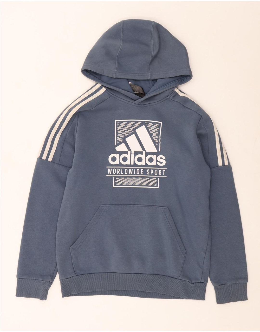 Felpa con cappuccio grafica ADIDAS per ragazzi 13-14 anni in cotone blu