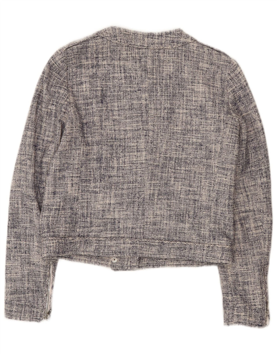 Giacca blazer con zip intera da donna Massimo Dutti EU 36 XS cotone blu navy