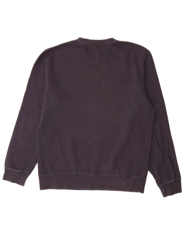 Felpa grafica da uomo Replay, maglione grande, cotone color block blu navy