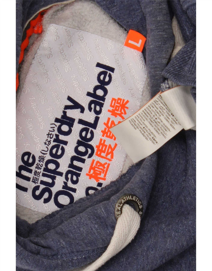 Maglione con cappuccio da uomo Superdry grande in cotone blu navy