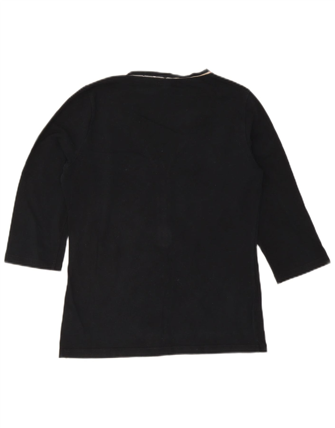 Top da donna Burberry manica 3/4 UK 14 grande nero