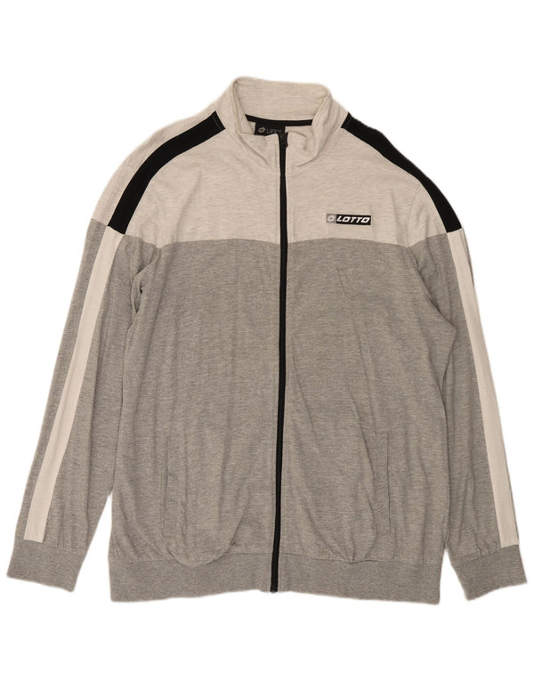 Giacca da tuta da uomo Lotto 2XL in cotone color block grigio