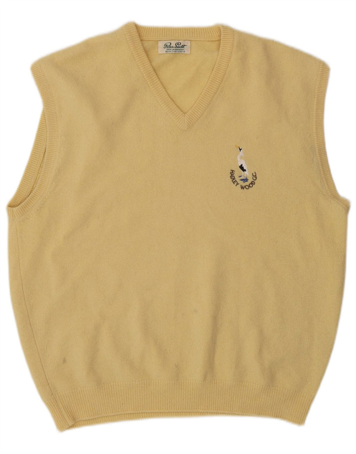 Canotta da uomo Peter Scott UK 42 Large Yellow Wool