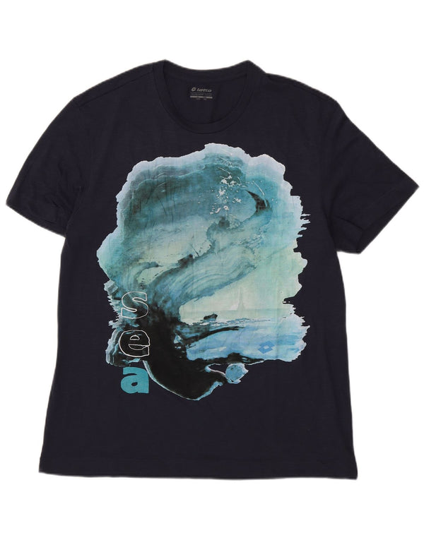 T-shirt grafica da uomo Lotto Top 3XL poliestere blu navy