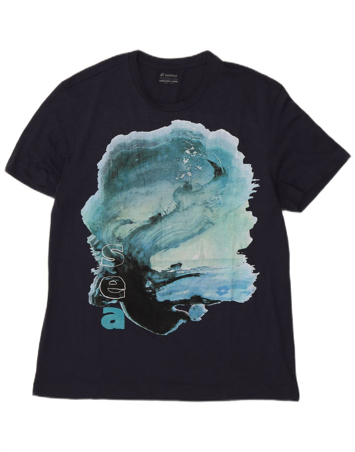 T-shirt grafica da uomo Lotto Top 3XL poliestere blu navy