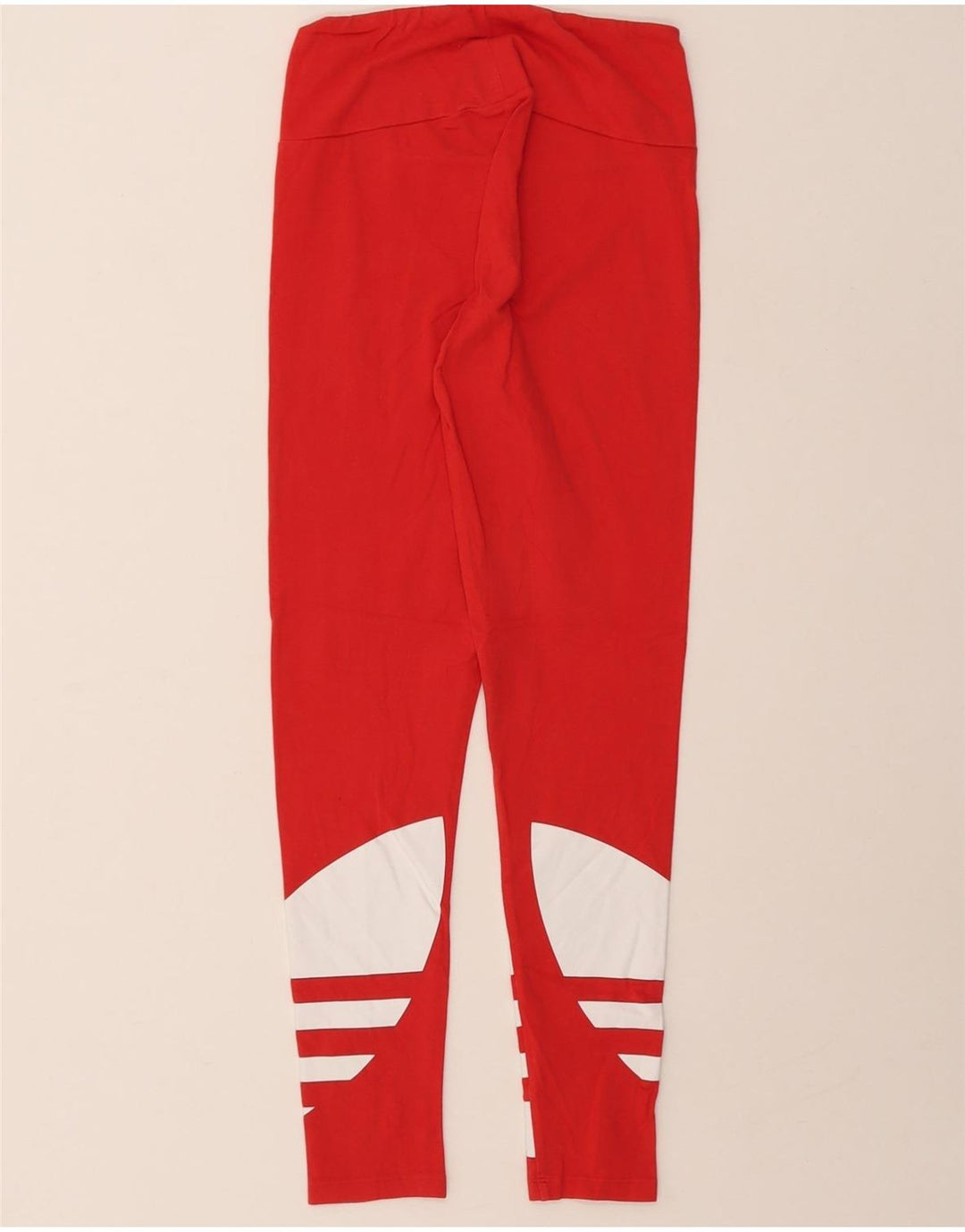 ADIDAS Womens Graphic Leggings UK 8 Small Red Cotton Vintage Adidas and Second-Hand Adidas from Messina Hembry 