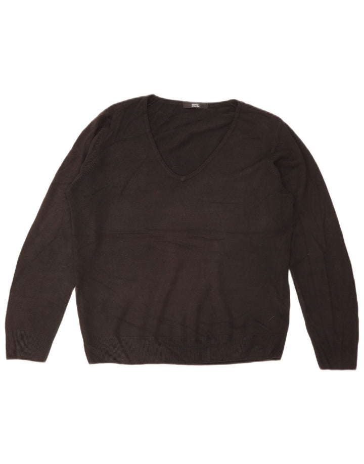 Maglione da donna con scollo a V Marks & Spencer UK 12 Acrilico nero medio