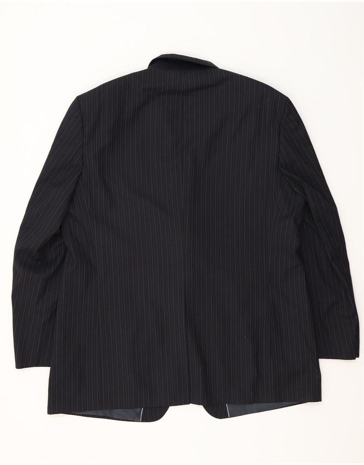 Giacca blazer a 3 bottoni da uomo Marks & Spencer UK 48 2XL Gessato blu navy