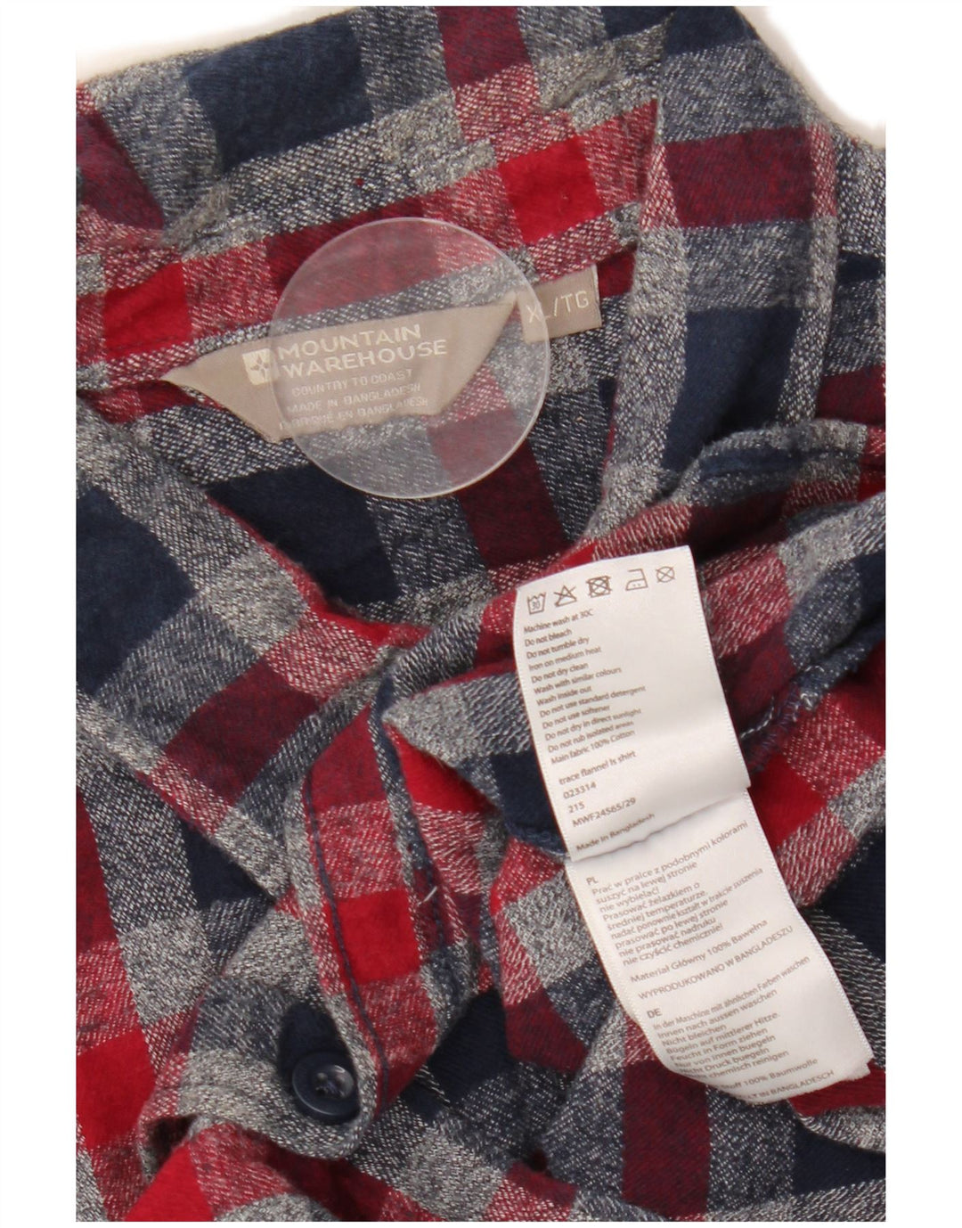 MOUNTAIN WAREHOUSE Camicia da uomo in flanella XL in cotone a quadri blu navy