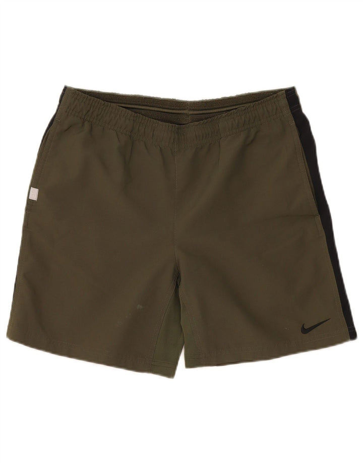 Pantaloncini sportivi Nike Dri Fit da uomo piccoli in poliestere color kaki