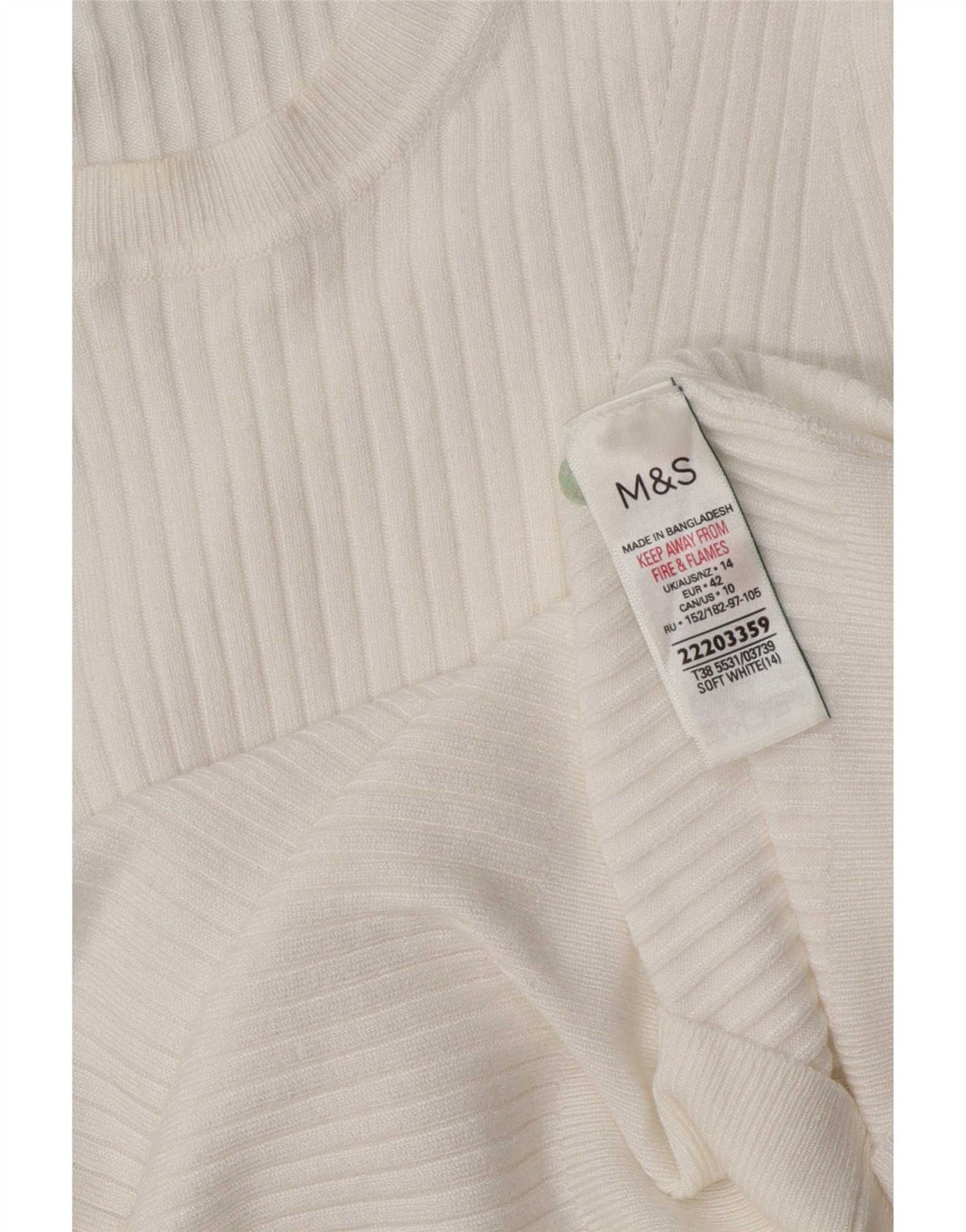 Camicetta a maniche corte da donna Marks & Spencer UK 14 Viscosa bianca media