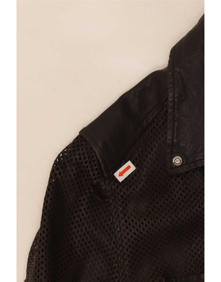 Giacca da motociclista in pelle da donna Eighth Sin UK 10 piccola marrone