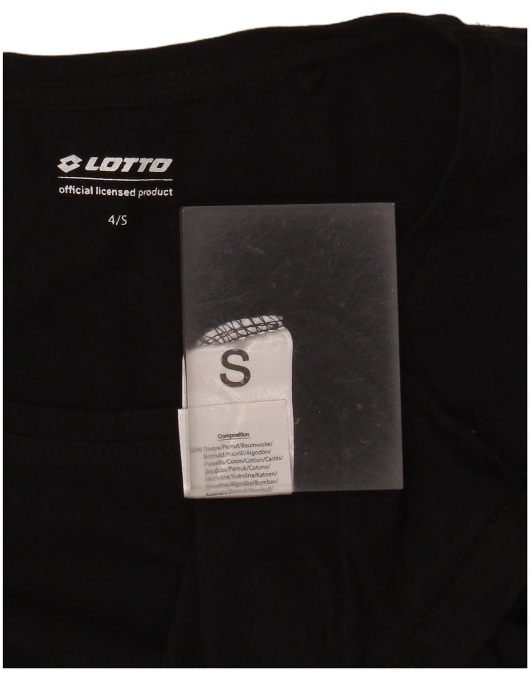 LOTTO Top da donna a maniche lunghe UK 10 piccolo cotone nero