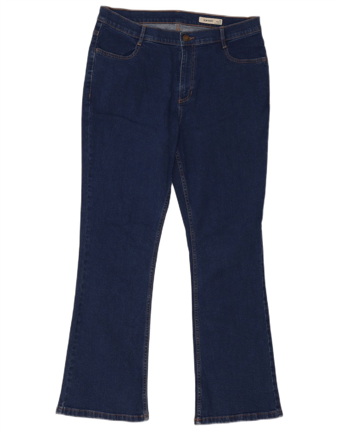 Marks & Spencer Womens Regular Slim Bootcut Jeans UK 14 Large W34 L30 Blue