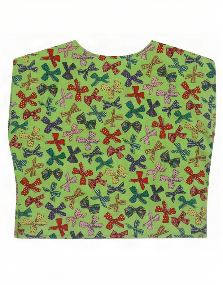 T-shirt vintage da donna con motivo astratto Top UK 16 grande verde