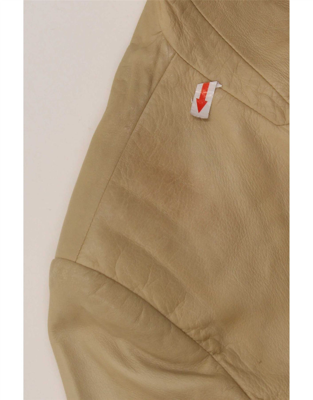 Giacca blazer in pelle vintage da donna a 3 bottoni IT 44 Pelle beige media