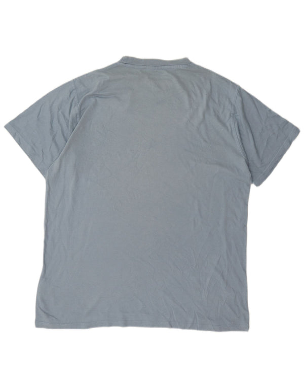 T-shirt grafica da uomo Weird Fish Top grande in cotone blu