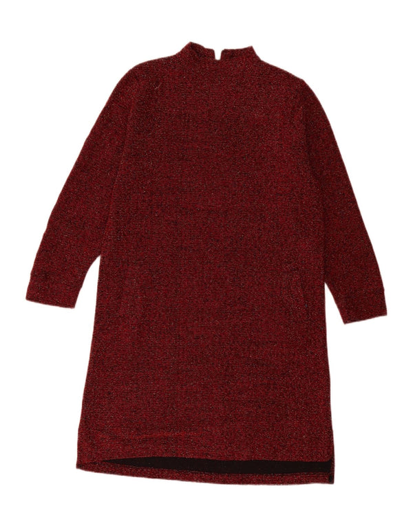 PACO BOUTIQUE Abito maglione da donna a maniche lunghe UK 14 Grande rosso screziato