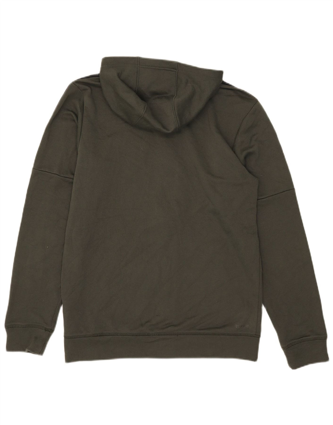 Felpa con cappuccio e zip Adidas da uomo in poliestere medio kaki