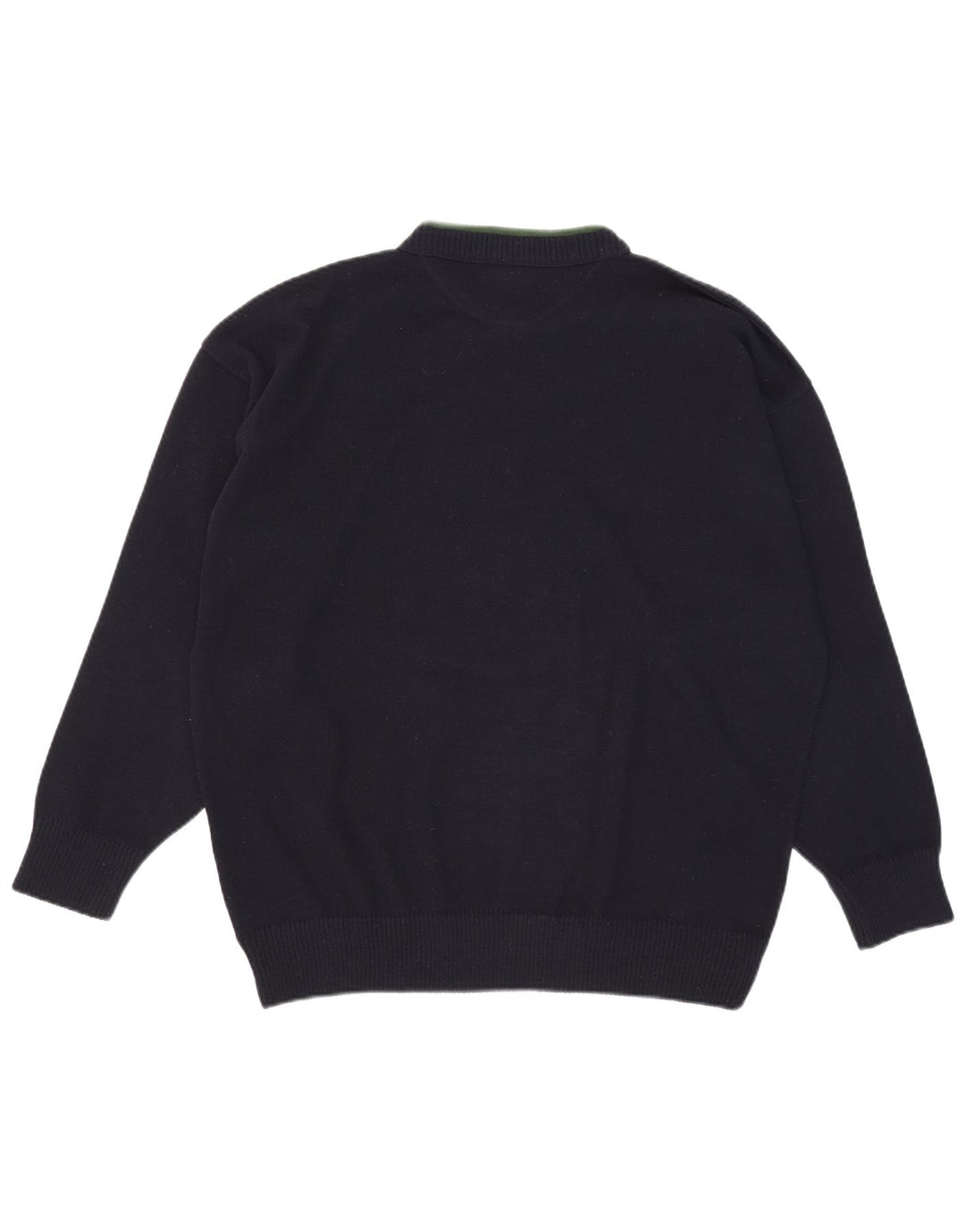 Maglione maglione girocollo con grafica da uomo di Alexander 2XL lana blu navy