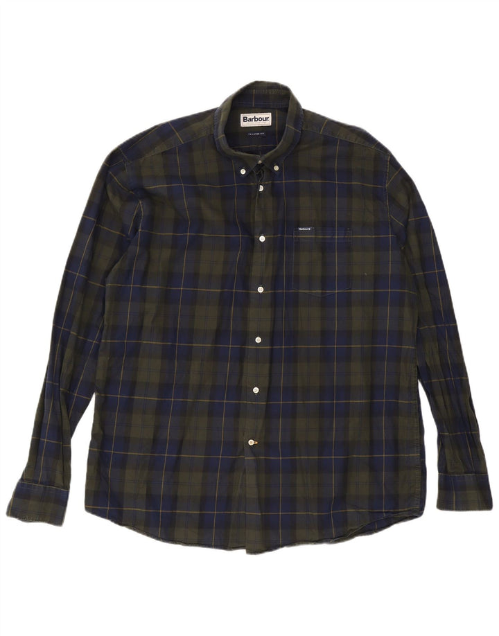Camicia Barbour da uomo su misura 2XL a quadri verdi
