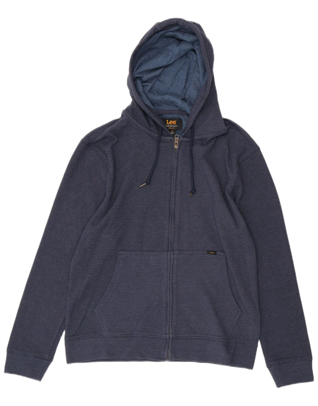 Maglione con cappuccio e cerniera LEE da uomo, vestibilità regolare, in cotone maculato blu navy medio