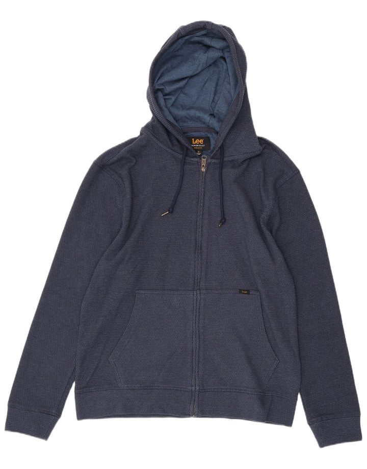 Maglione con cappuccio e cerniera LEE da uomo, vestibilità regolare, in cotone maculato blu navy medio